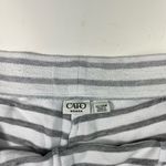 Cato Gray White Terrycloth Striped Lounge Pull On Stretch Shorts Plus Size 22/24 Photo 3