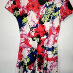 Milly Women’s Fit n Flare Scuba Vibrant Abstract Floral A-line Dress Size 8 Photo 0