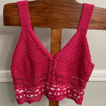 Jolie and‎ Joy Knit Crop Top Pink Size M Photo 0