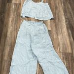 Athleta  CALM COOL BLUE SATIN PAJAMA PANTS & TANK XS Photo 0