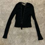 Lush Clothing LUSH Black long sleeve, cross ties on the back, size L Photo 1