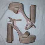Antonio Melani  X Style Bungalow Jute Platform Heels W9 Pink/Beige Photo 2