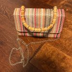 Woven Style Hand Bag or Crossbody Purse. Crochet with wooden handle. Orange Photo 3
