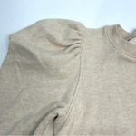 Ulla Johnson Harper French Terry Pullover Oatmeal Puff Sleeve Poplin Collar S Photo 2