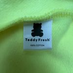 Teddy Fresh  Hoodie Womens XL Highlighter Neon Yellow Cropped‎ 100% Cotton Beaded Photo 12