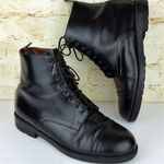 DKNY VTG  Chukka Boots Women 37 6.5 US Black Leather Lace up Made in Italy Y2K Photo 0