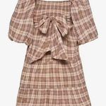 Faithfull the Brand Eryn Checker Print Mini Dress with Tie Size L NWT Photo 3