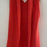 Coldwater Creek  Orange Knit‎ Open Cardigan Sweater Vest size small Photo 0