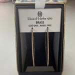 House of Harlow 1960 Brass Hoop Earrings Sparkle Quiet Luxury Minimalist Boho Gold Photo 0