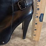 Charles David  Black Leather Heeled Platform Ankle Booties Women’s Size 5 Studs Photo 5