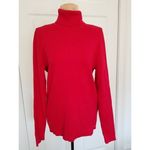 LAUREN RALPH LAUREN Womens Red Rib Knit Long Sleeve Turtle Neck Sweater XL Photo 1