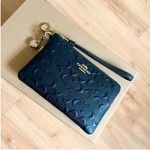 Coach  CF358 Boxed Corner Zip Wristlet In Signature Leather Debossed Photo 8