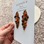 Handmade Shimmer & Swirl Fall Leaf Polymer Clay Drop Dangle Earrings Photo 2