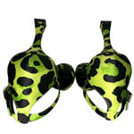 Jessica Simpson  Women’s Sz 7 Green Black Leopard Satin Foxena Ankle Strap Heels Photo 5