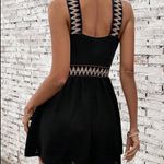 SheIn Black Halter Chevron Border Romper Size XS Photo 1