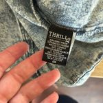 Thrill Jeans Acid Wash Lightweight Denim Jacket With Graphic Back 1X Blue Photo 6