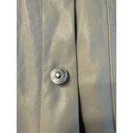 T Tahari Faux Leather Shacket Jacket Shirt Cream Beige Pockets Women's Large Photo 3