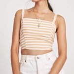 Faithfull the Brand Fortelina Nude Striped Tie-Back Crop Top Photo 0
