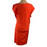 Talbots Side Tie Dress T-Shirt Cotton Orange Cap Sleeve Size L Large Photo 2