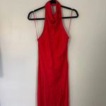 Amanda Uprichard Marla Red Halter Slip Dress Size L Cocktail Maxi Revolve Photo 3
