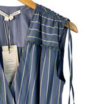 Veronica Beard NWT Teagan Stripe Ruched V-Neck Midi Dress Blue Size 6 Side Slit Photo 7