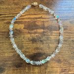 Vintage Aurora Borealis Faceted Clear Beaded Choker Necklace Photo 0