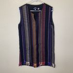 Levi's  Made & Crafted Cotton Blanket Poncho Dress Size Medium Striped Fringe Photo 1