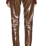 ALIX NYC Pant Loring Faux Patent Leather Pockets Acorn 2 NWT Brown Photo 1