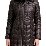 Kenneth Cole New York Black Multi Quilt Hooded Cire Coat Small EUC Photo 0
