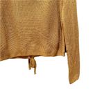 Ambiance Apparel Ribbed Knit Lace Up Back Sweater Mustard Brown Size Large Photo 4
