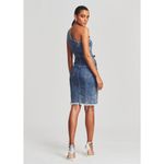 Retrofête Giorgio One-Shoulder Short Belted Denim Dress size small Photo 1
