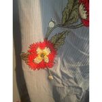 Rag and Bone  Women's Blue Joelene Embroidered Crepon Midi Dress - A47 Photo 3