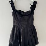 House Of CB Jemima Ruffle Cotton Black Mini Dress L Photo 5