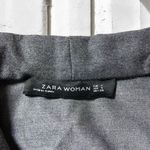 ZARA Woman Gray Single Button Tufted Balloon Sleeve Blazer Jacket Size Small Photo 2