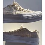 Converse Chuck Taylor Women's Size 8 Lift Herringbone Mesh Low Top Cream White Photo 12