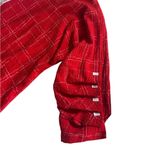 Ali Miles 2X Windowpane Contrasting Tunic Blouse Button 3/4 Sleeve red white Photo 4