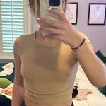 Tan Ribbed Tee Shirt Photo 0