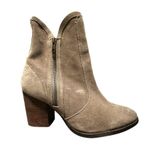 Seychelles Lori Penny Double Zip Heeled Bootie Women's 10 Taupe Leather Photo 0