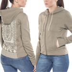 prAna Ari Zip Up Fleece Hoodie Jacket Taupe Brown Photo 1