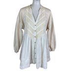 Anthropologie Pilcro  Boho Button Front Tunic Dress Cottagecore Layered XS Photo 1