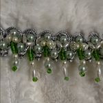 Handmade Winter wonderland ivory Long Sleeve Dress with Green beaded Accents Size undefined Photo 8