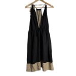 Robert Rodriguez Black Beige Silk Sleeveless Halter Cocktail Dress Size 8 Photo 2