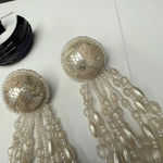 Large Dangle Drop & Hoop Statement Pierced Earrings Lot Of 4 Some Handmade Photo 3