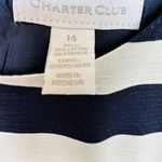 Charter Club  Navy & White Natuical/Coastal Stripe Fit & Flare‎ Dress Size 14 Photo 3