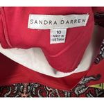 Sandra Darren  Women’s Red Paisley Sleeveless Dress Size 10 Stretch Fit Career Photo 7