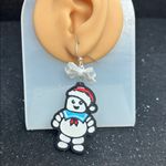 Stay Puft Marshmallow Man Christmas Earrings with White Bows Photo 1