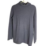 Vince  100% Cashmere Ribbed Dark Gray Turtleneck Side slit Tunic Sweater Small Photo 2