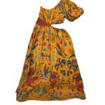 Farm Rio  Anthropologie Maxi Dress One Shoulder Cut Out Floral‎ Print L Photo 10