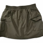 Skirt with shorts underneath, pockets and elastic waistband. Dark Olive Sz XL Green Photo 0
