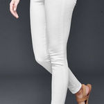 Gap 1969 mid rise stretch denim legging white 5 pocket button zipper size 27 Photo 0